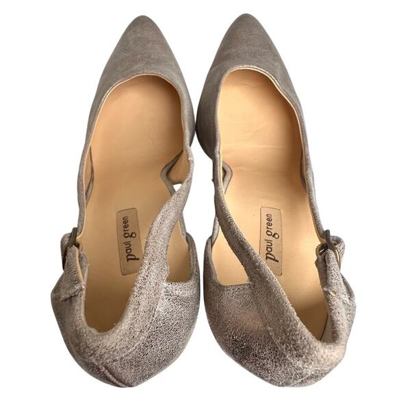 Paul Green Contessa Smoked Brushed Gold Pumps Leather Sz 7 Women's Shoes Career - Picture 11 of 16